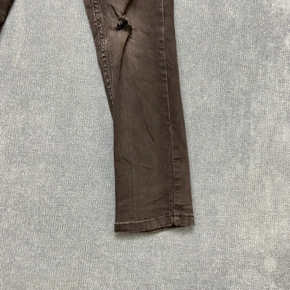 Levi's 511 Slim Fit Jeans Boys 7 Black Dark Wash Adjustable Waist Distressed.